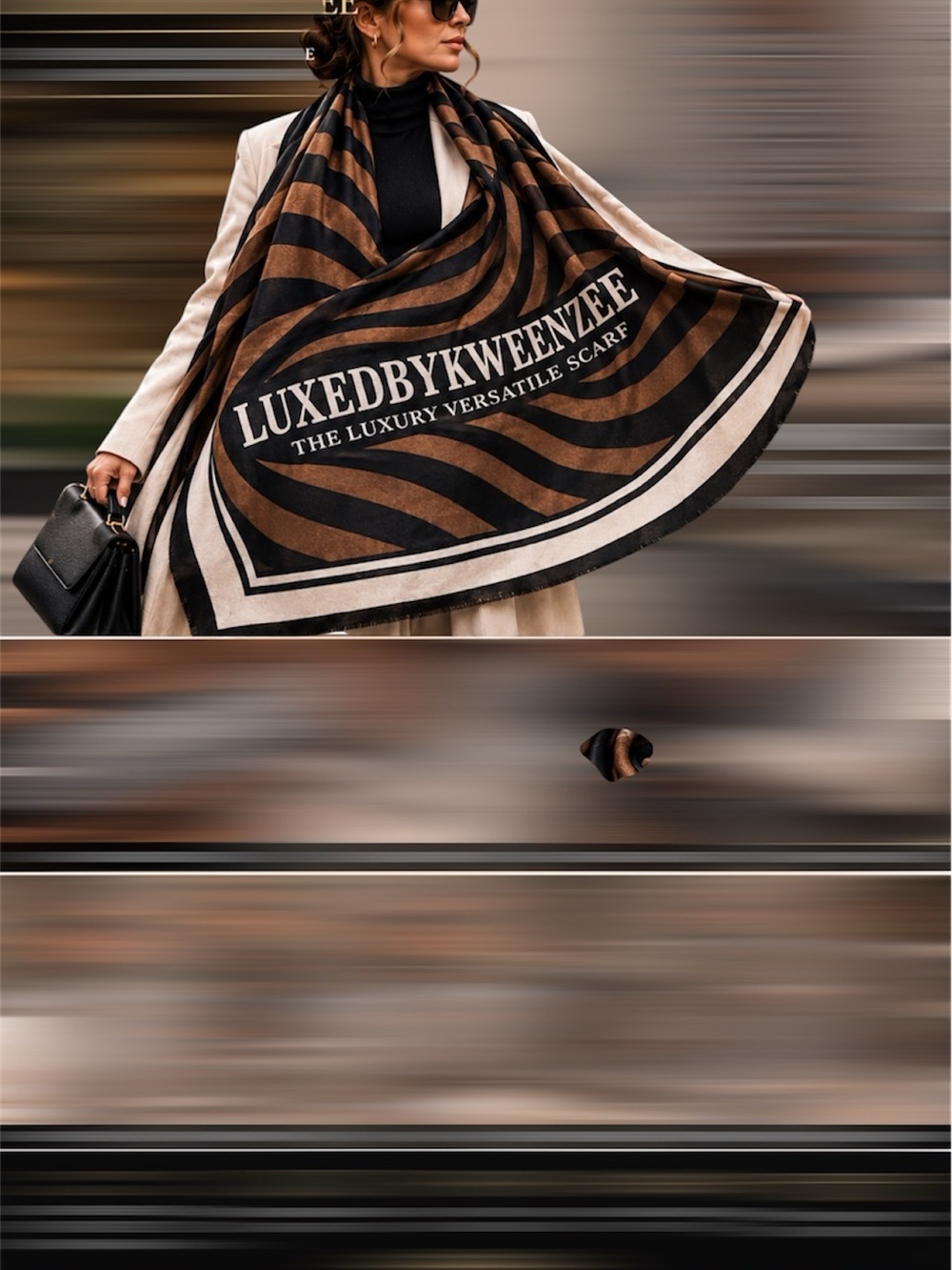 LUXEDBYKWEENZEE  The Luxury Versatile Monogram  Twirl Silk Oversized Blanky scar